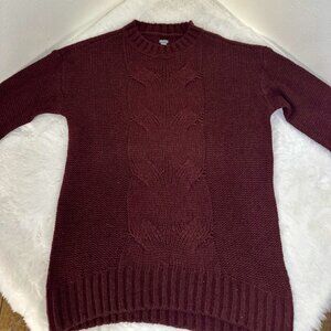 Aerie Women’s Burgundy Cable-Knit Sweater